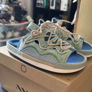 Nike Offline 2.0 Men’s Slides Sandals with Rope Laces Size 9 Worn Blue